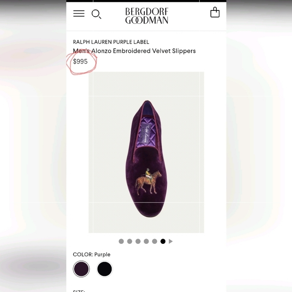 Ralph Lauren Purple Label Slippers. Size 11.5 - Picture 2 of 8